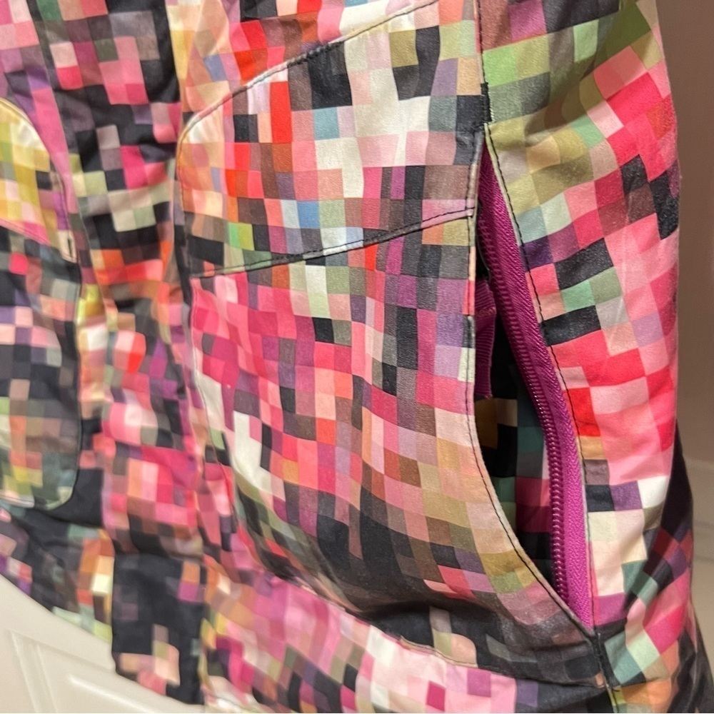 Women BURTON DRYRIDE Pink Pixilated Cadence Snowboard Hooded XXS Ski Snow Jacket - Picture 7 of 13